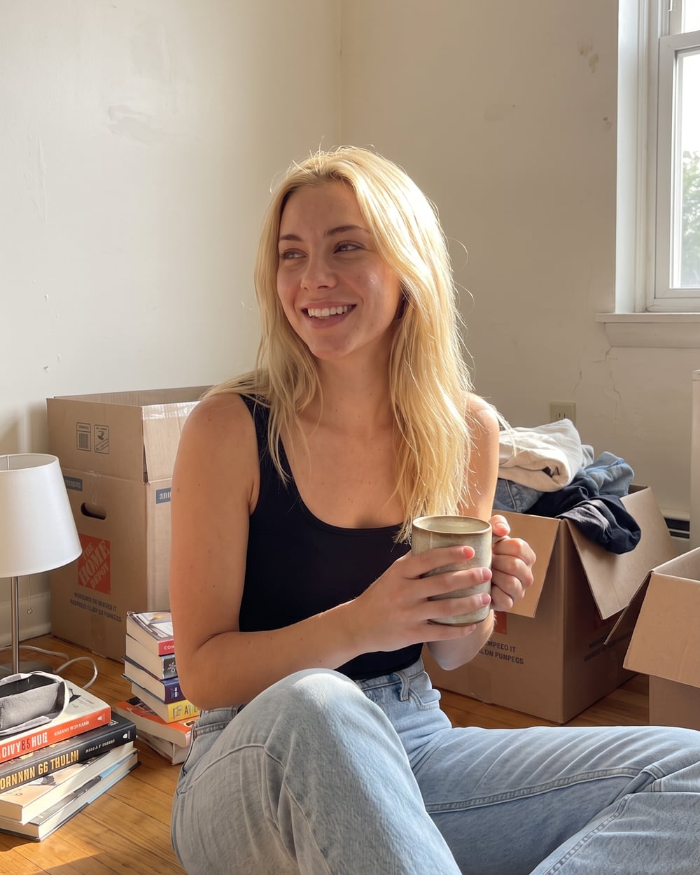 Me at home with a coffee mug