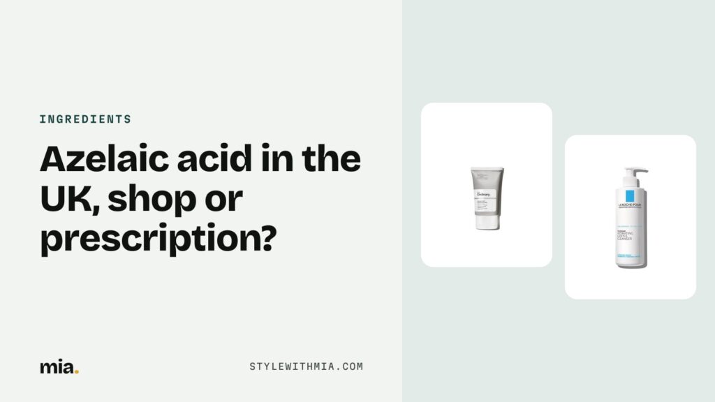 A 10% azelaic acid cream-gel next to a gentle milky cleanser