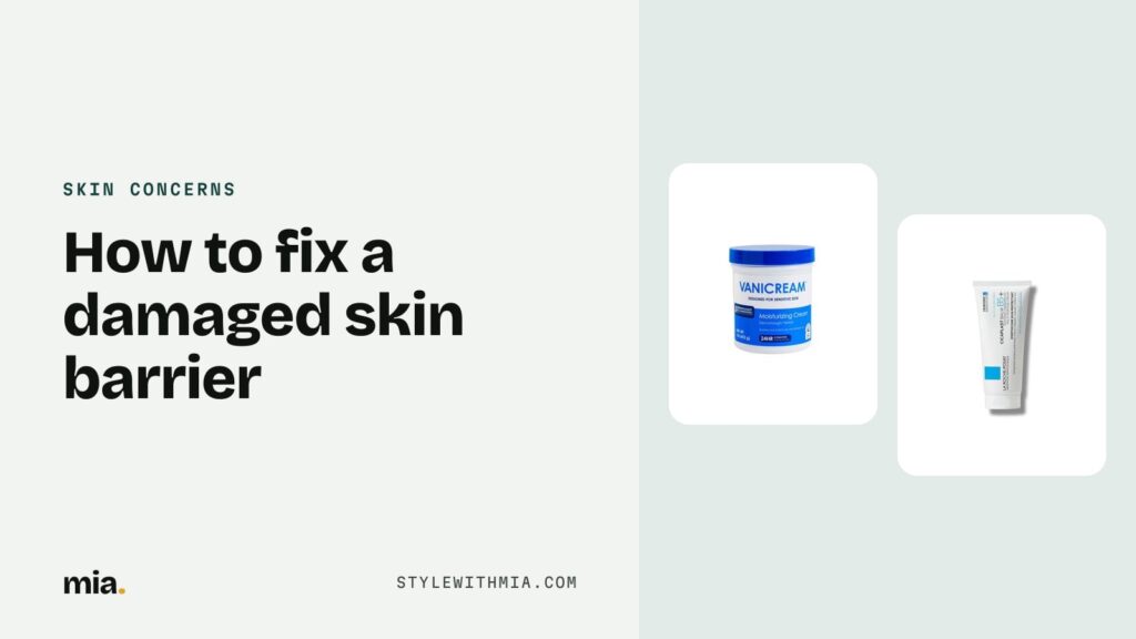 A thick fragrance-free moisturizing cream and a panthenol repair balm for a damaged skin barrier