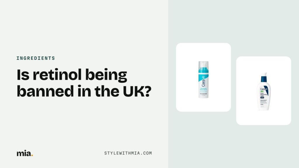 A retinol serum next to a niacinamide night moisturiser